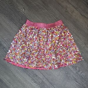 Sequin Embellished Pink Skirt